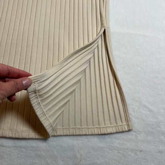 Old Navy Ribbed Knee Length Shirt Dress Size Small Academia Casual Neutral - Picture 5 of 8